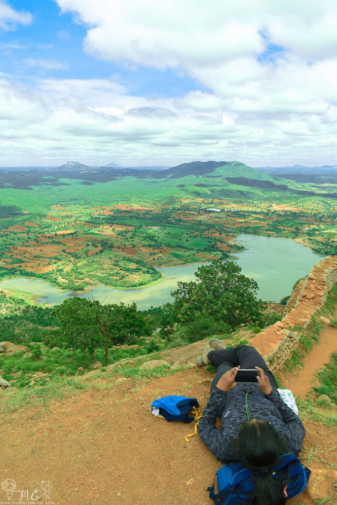 experiencing the view during the day trek to Makalidurga hill from bangalore